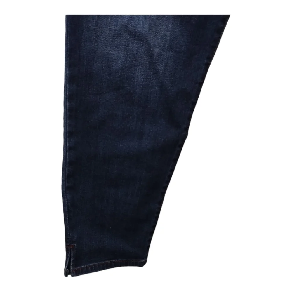 WHBM The Saint Honore Collection‎ Leather Trim Skinny Crop Girlfriend Jean Sz 14